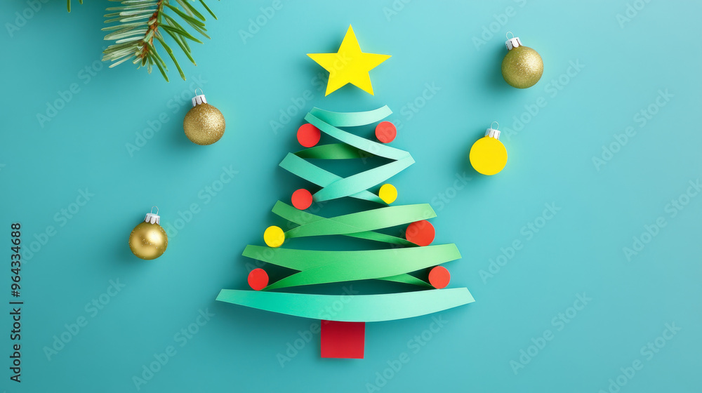 This card features a Christmas tree made by cutting out paper. It's a fun and easy craft project to make for the holidays. This card features a Christmas tree made by cutting out paper. It's a fun and easy craft project to make for the holidays.