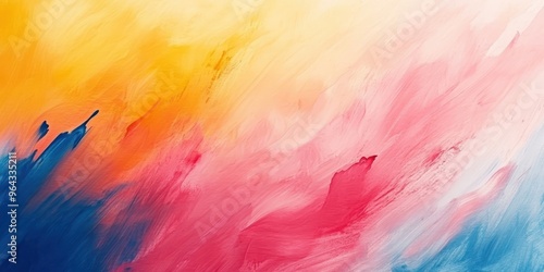 Vibrant abstract art blending yellow, pink, and blue hues, creating a dynamic, colorful background for creative projects.