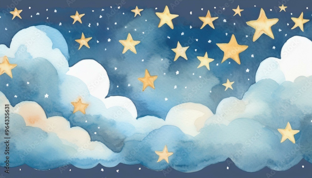 Fond magique de nuages et d'étoiles Fond magique de nuages et d'étoiles