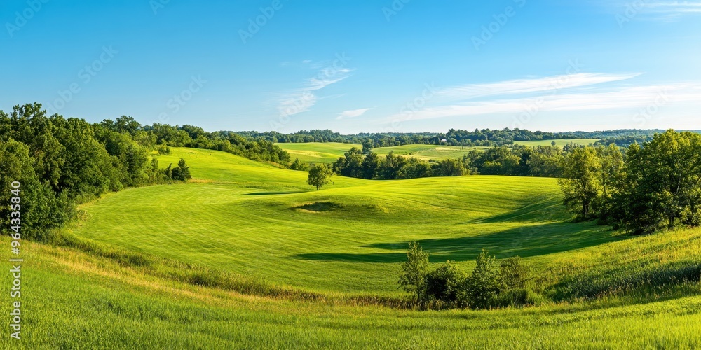 Vibrant green landscape showcasing rolling hills and a clear blue sky, perfect for nature enthusiasts and outdoor activities. Vibrant green landscape showcasing rolling hills and a clear blue sky, perfect for nature enthusiasts and outdoor activities.