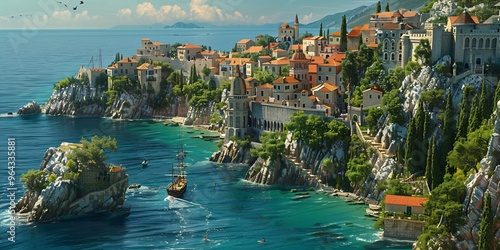 Fototapeta Naklejka Na Ścianę i Meble -  Croatia beach destinations, Croatia coastal vacation, Best beaches in Croatia