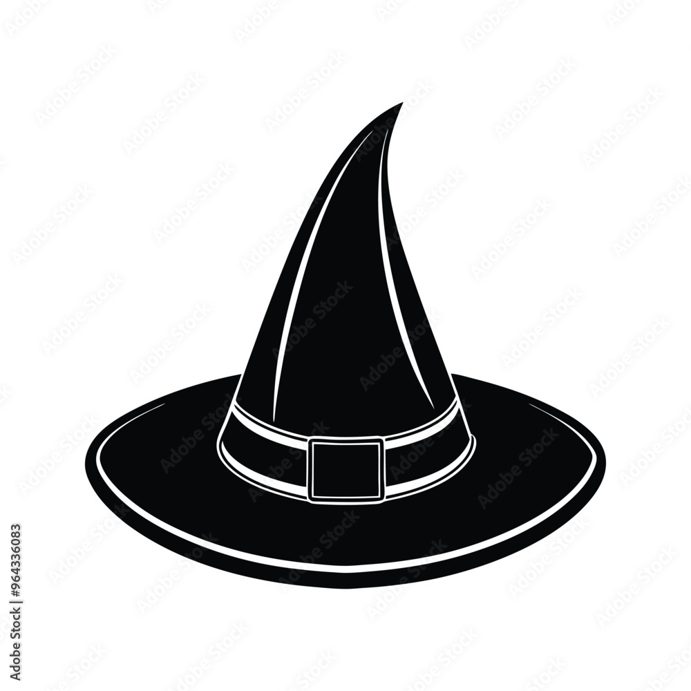 Halloween Witch Hat with Bats, Pumpkin, and Stars Vector Illustration Halloween Witch Hat with Bats, Pumpkin, and Stars Vector Illustration