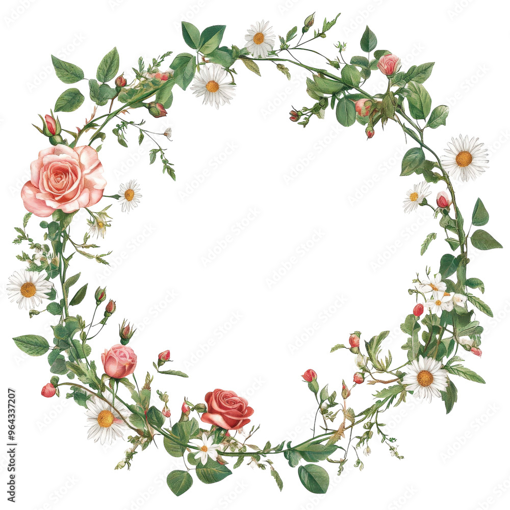 A Floral Wedding card frame wild roses and daisies count A Floral Wedding card frame wild roses and daisies count