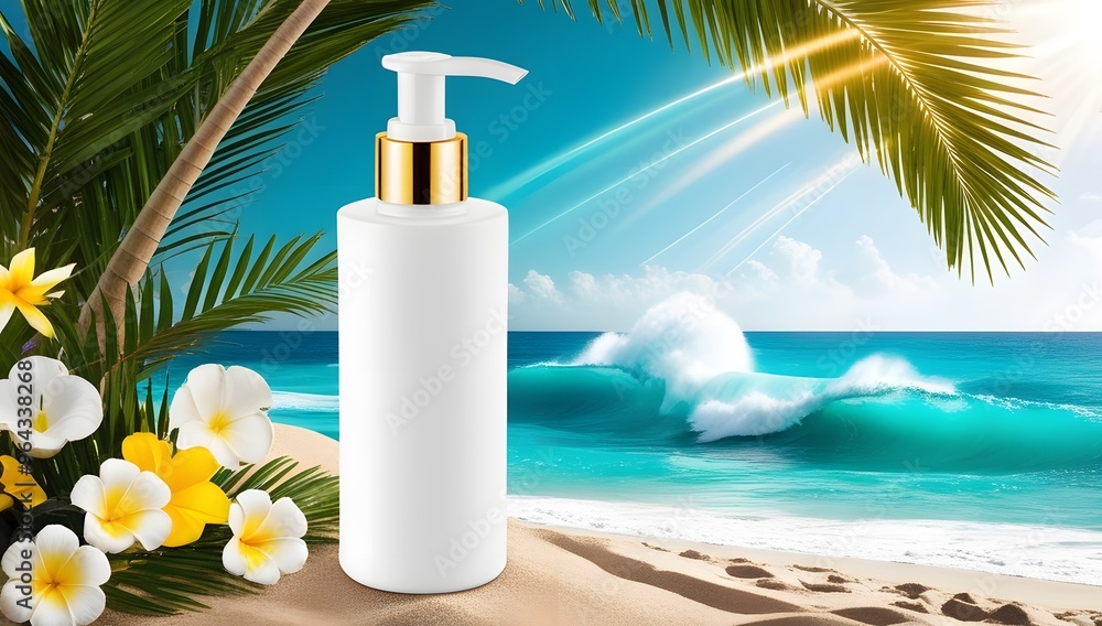 Empty and clean cosmetic plastic bottle for lotion or shampoo mockup. Brand identity product concept Empty and clean cosmetic plastic bottle for lotion or shampoo mockup. Brand identity product concept