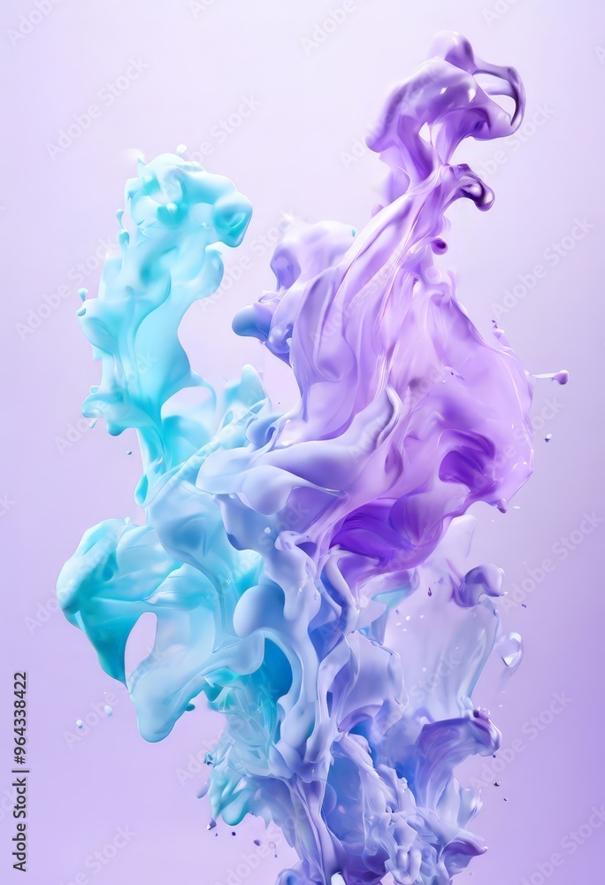 Fototapeta premium vibrant abstract composition of swirling, fluid shapes in shades of blue and purple, creating a dynamic and visual effect.