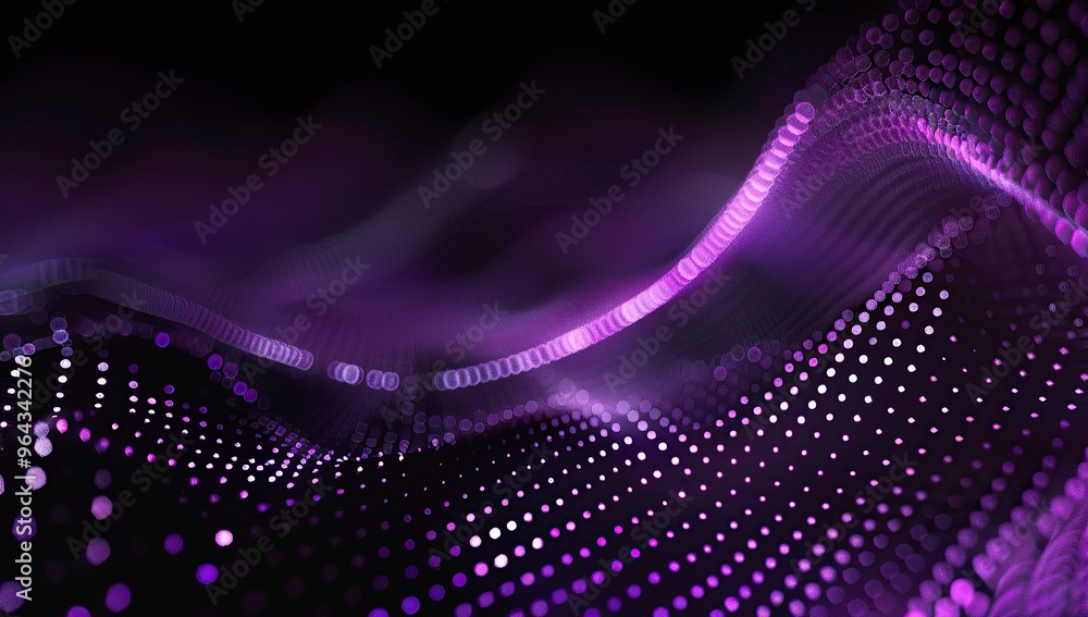 Black background, purple gradient, dots of light arranged in the shape of an oval pattern Black background, purple gradient, dots of light arranged in the shape of an oval pattern