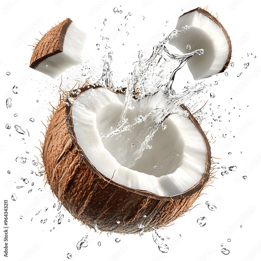 Coconut Splashing in Water Coconut Splashing in Water