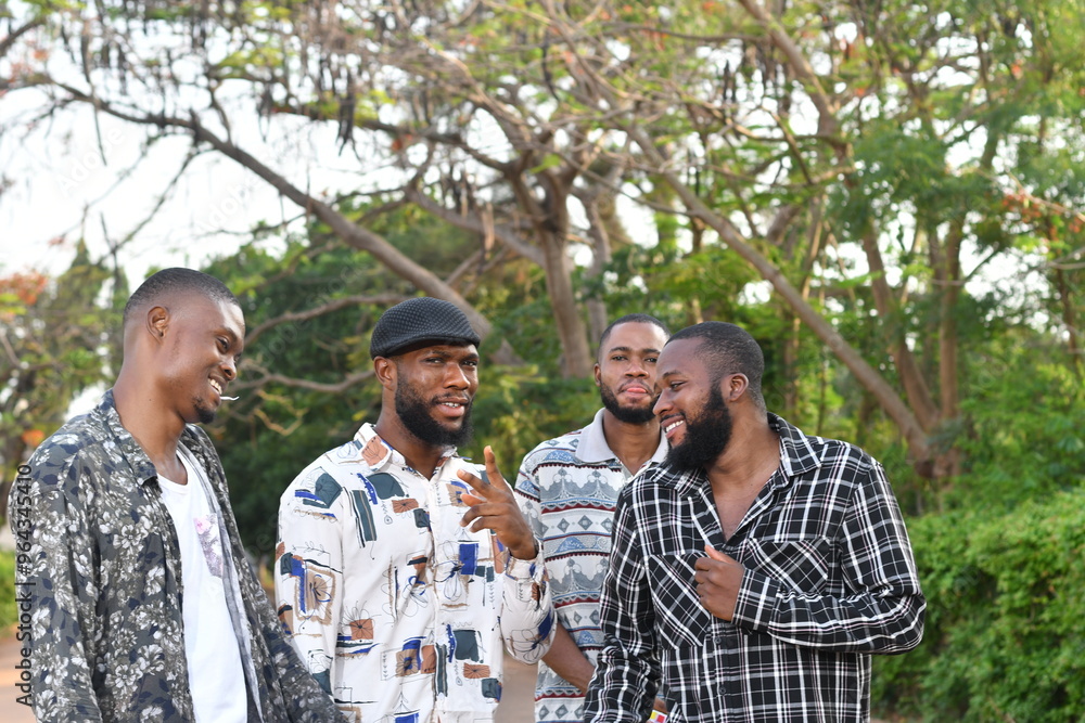 picture of group african american friends having fun together