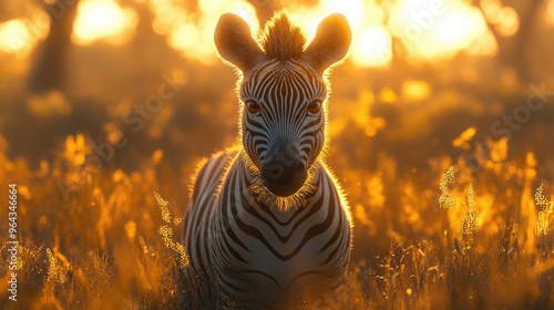 Stylized Yet Realistic 3D Zebra in a Savanna Landscape Perfect for Wildlife and Nature Educational Content photo