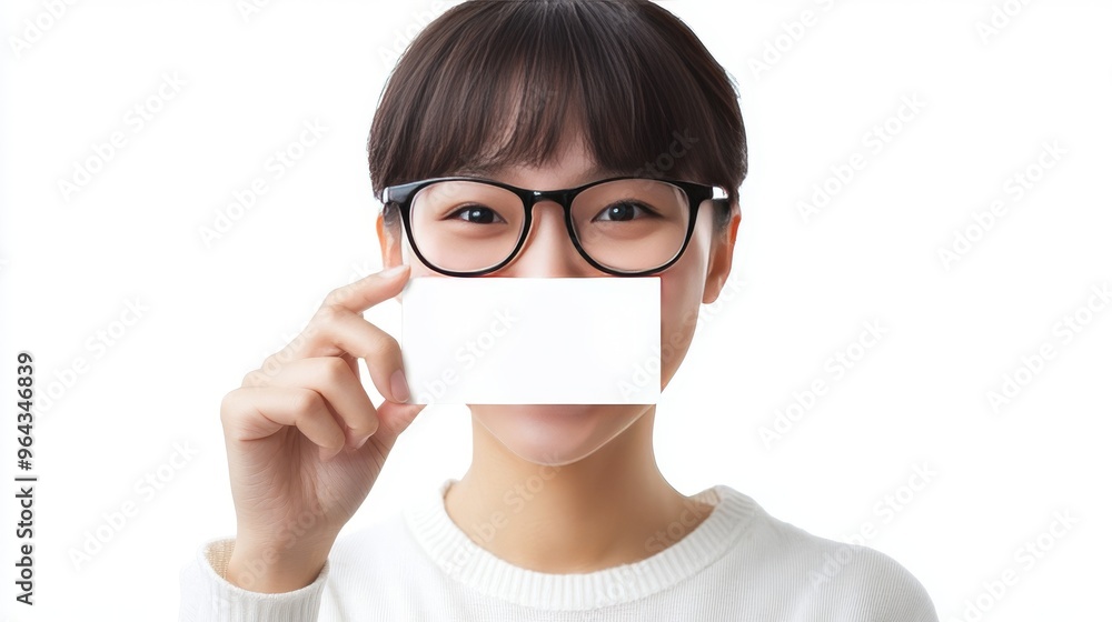 woman holding card woman holding card
