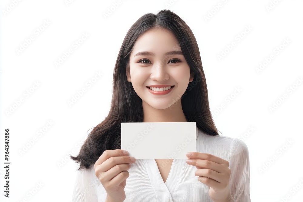 woman holding card woman holding card