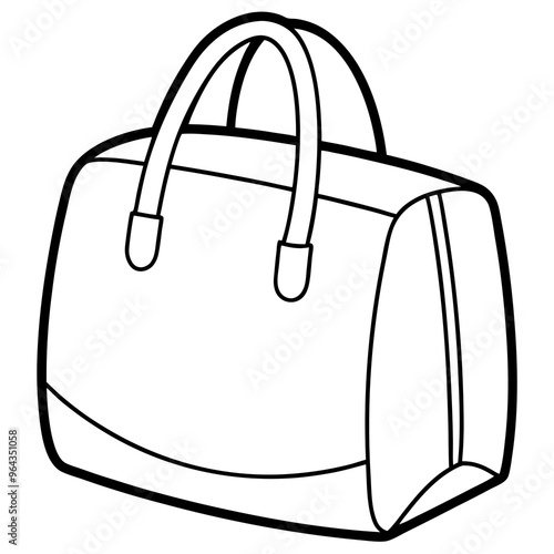 bag outline coloring book page line art illustration digital drawing