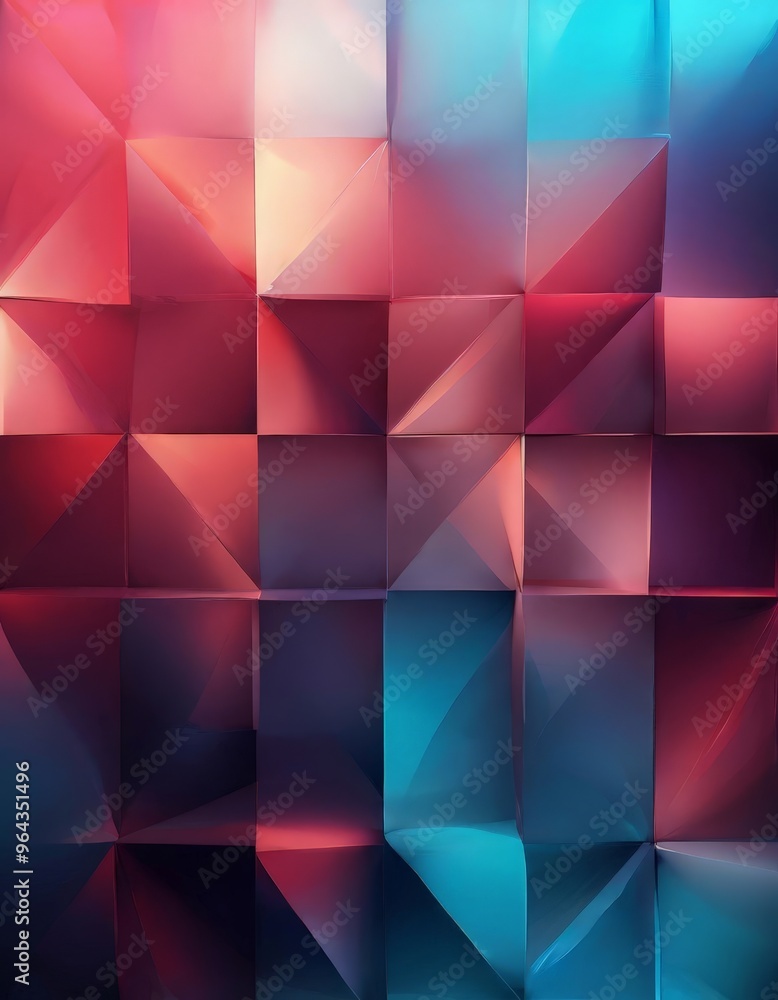 vibrant abstract composition of overlapping triangular shapes in various shades of red, pink, blue, and purple, creating a dynamic and visually striking pattern. vibrant abstract composition of overlapping triangular shapes in various shades of red, pink, blue, and purple, creating a dynamic and visually striking pattern.