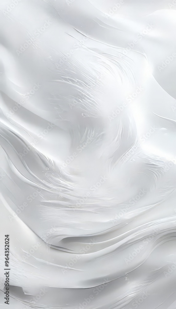 Naklejka premium white, abstract texture with a wavy, fluid appearance, resembling the movement of water or a soft, flowing fabric.
