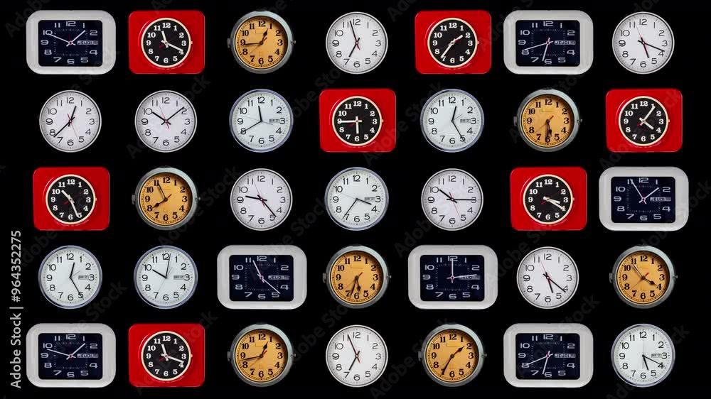 Retro analogue clocks in stop motion Retro analogue clocks in stop motion