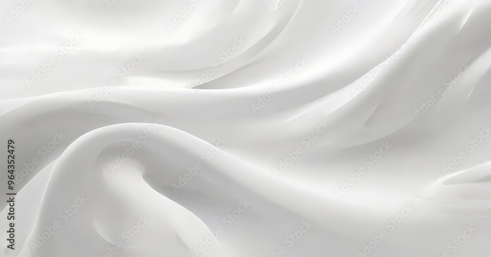 Obraz premium Abstract white wave-like pattern with subtle texture and subtle gradient effect.