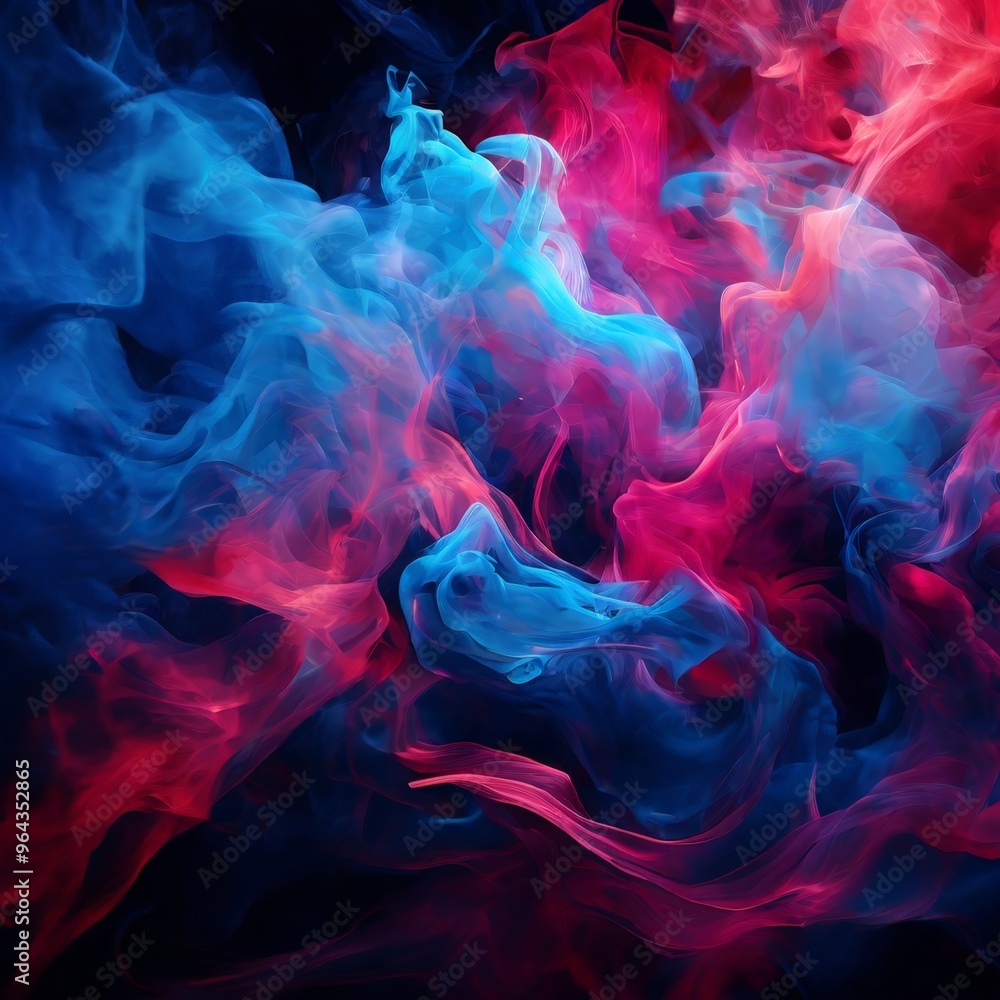 swirling pattern of blue and red smoke, creating a dynamic and abstract visual effect. swirling pattern of blue and red smoke, creating a dynamic and abstract visual effect.