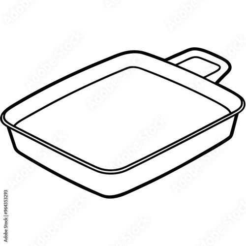 baking sheet outline coloring book page line art illustration digital drawing