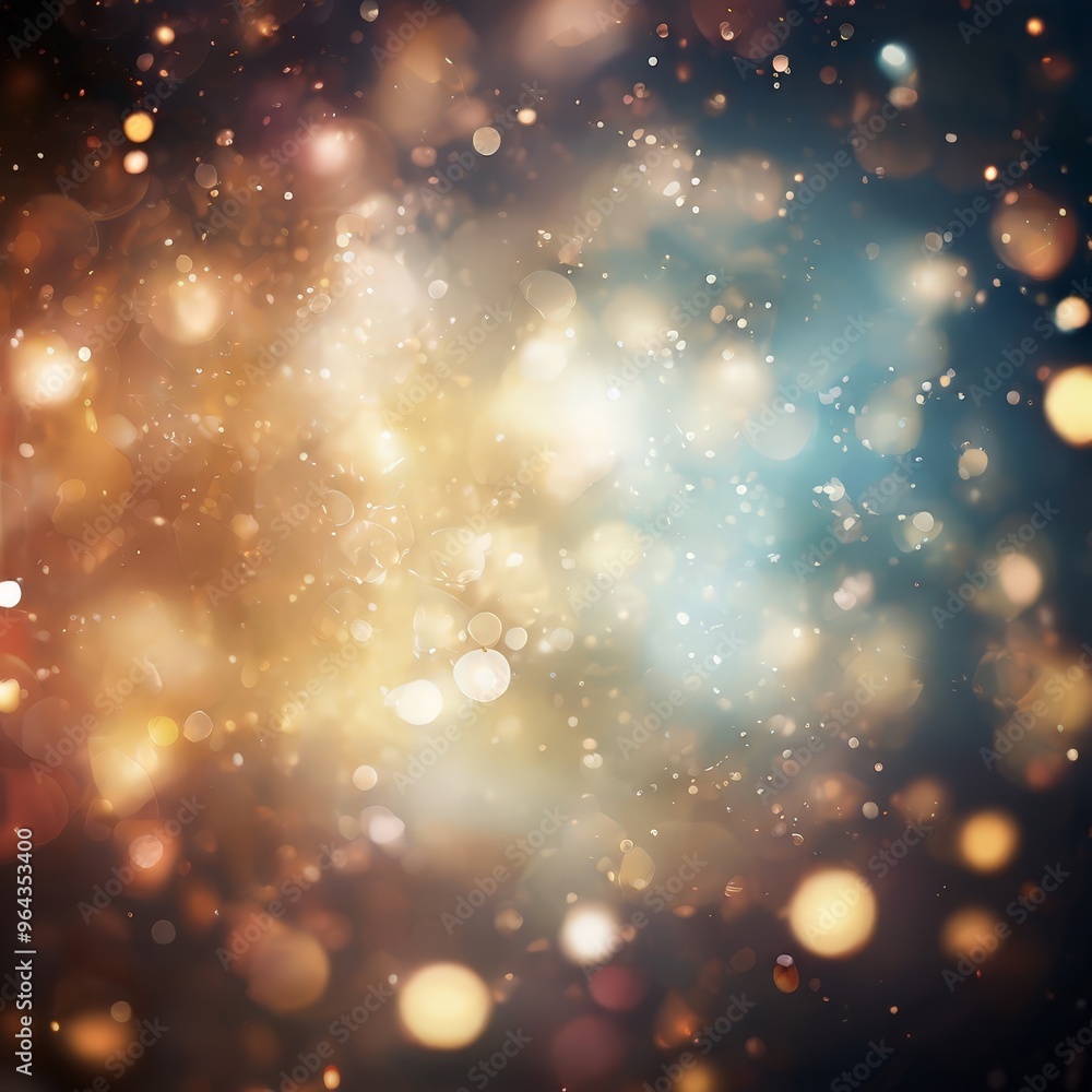 Obraz premium vibrant, abstract background with a mix of warm and cool colors, creating a dynamic and energetic atmosphere. The central focus is a blend of yellow, orange, and blue hues, with