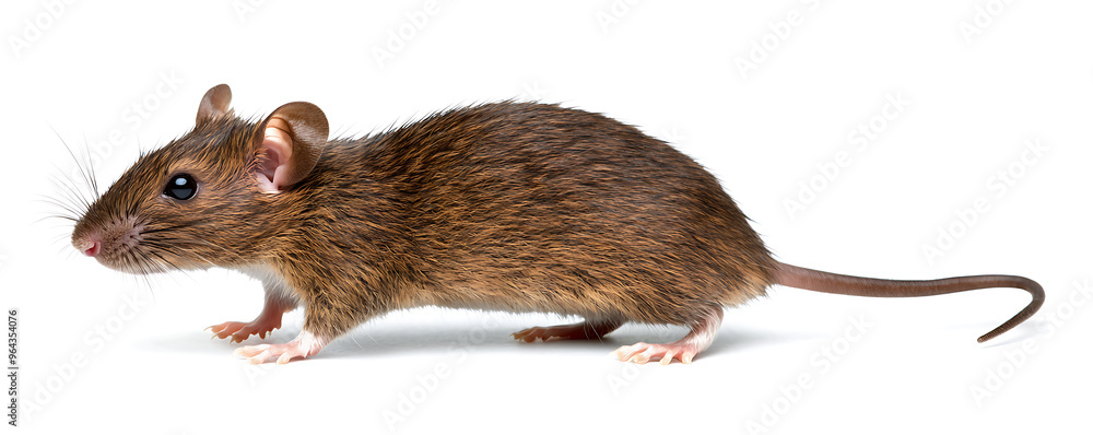 Brown rat isolated on white background