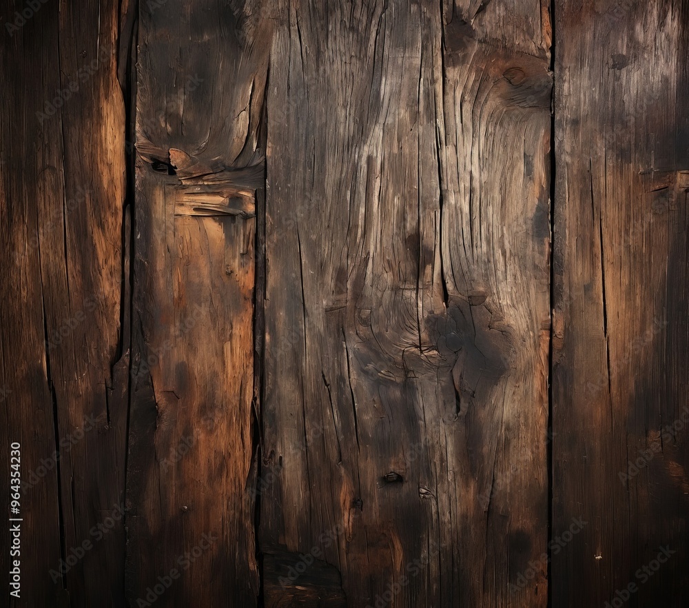 a close-up view of a weathered wooden surface, with visible cracks, knots, and stains, conveying a sense of age and history. a close-up view of a weathered wooden surface, with visible cracks, knots, and stains, conveying a sense of age and history.