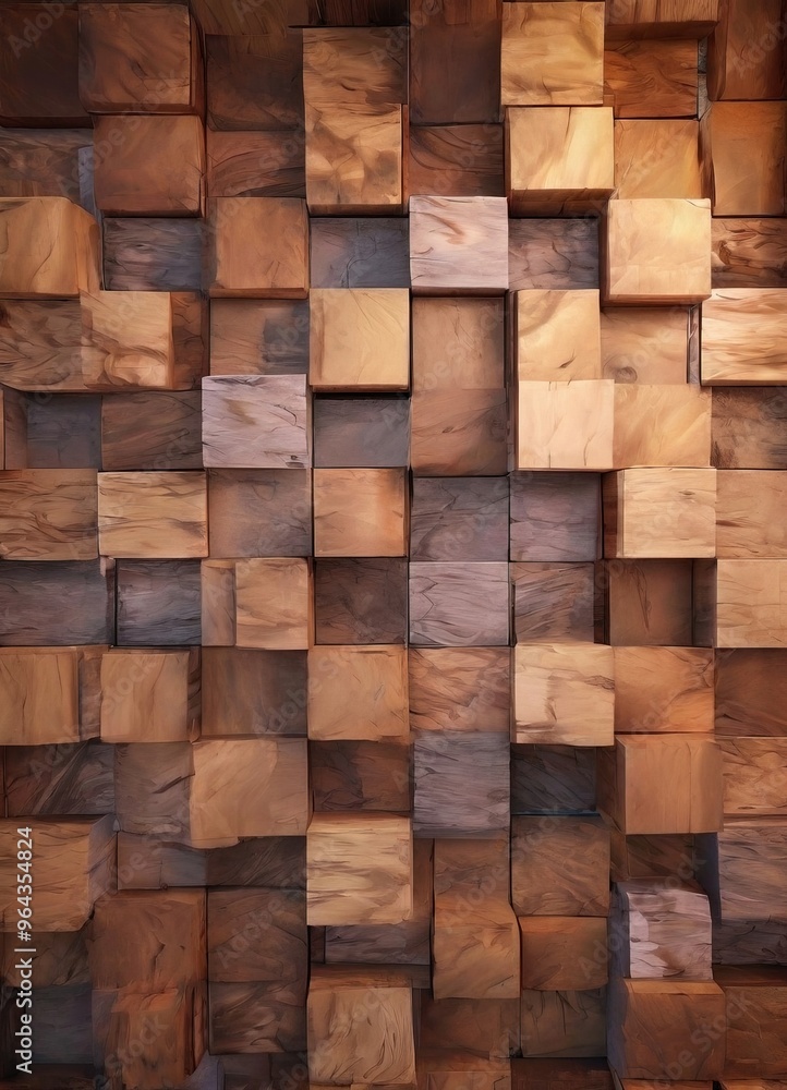 A a wooden wall composed of numerous wooden cubes arranged in a grid-like pattern, creating a textured and visually appealing surface. A a wooden wall composed of numerous wooden cubes arranged in a grid-like pattern, creating a textured and visually appealing surface.