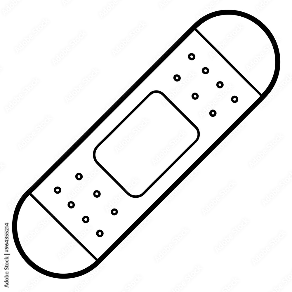 band aid outline coloring book page line art illustration digital drawing band aid outline coloring book page line art illustration digital drawing