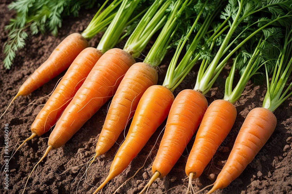 Autumn Fresh Organic Carrots Harvested from the Ground Autumn Fresh Organic Carrots Harvested from the Ground