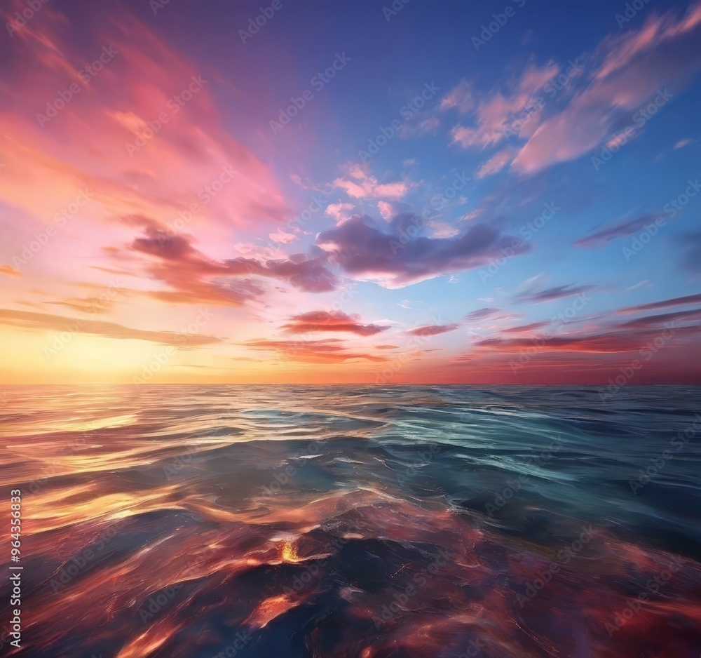 A breathtaking sunset over the ocean, with vibrant hues of orange, pink, and blue reflecting on the water's surface. A breathtaking sunset over the ocean, with vibrant hues of orange, pink, and blue reflecting on the water's surface.