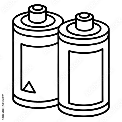 batteries  outline coloring book page line art illustration digital drawing