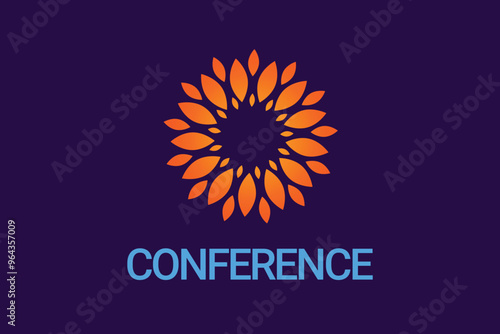Conference Logo Template for your business, association, company, etc. Flower shape. Mandala.