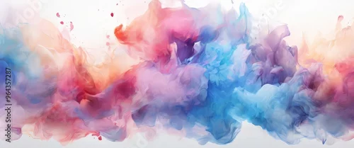 Panel kuchenny z motywem vibrant abstract composition of swirling, multicolored smoke or vapor, with splashes of red, pink, blue, and purple, creating a dynamic and visually scene.