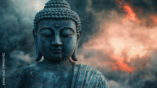 Buddha statue symbolizing peace and spirituality photo