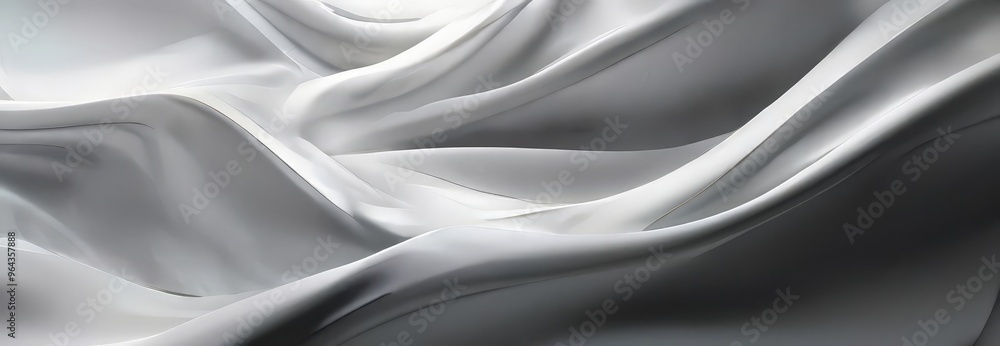 a close-up view of a flowing, white fabric with a smooth, wavy texture. The fabric appears to be made of silk or satin, and taken from a slightly elevated angle, creating a sense a close-up view of a flowing, white fabric with a smooth, wavy texture. The fabric appears to be made of silk or satin, and taken from a slightly elevated angle, creating a sense