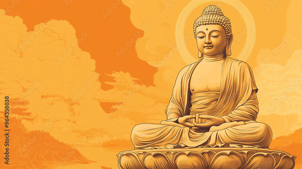 Fototapeta premium Buddha statue symbolizing peace and spirituality