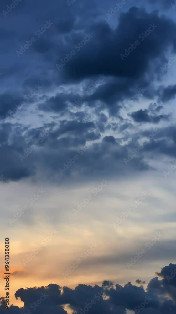 Sunset sky over calm ocean horizon - 4K video stock, vertical video, for smartphone Sunset sky over calm ocean horizon - 4K video stock, vertical video, for smartphone
