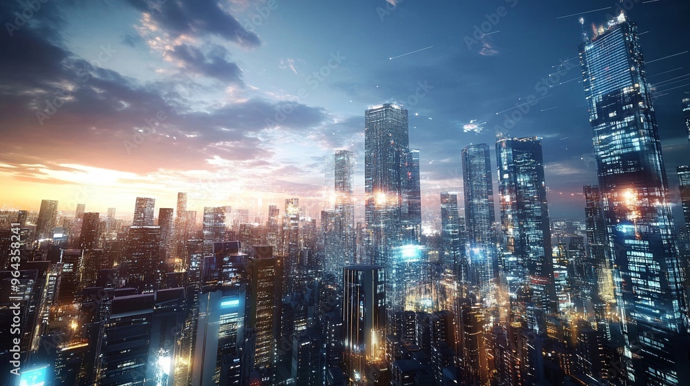 Obraz premium AI metropolis advanced urban design