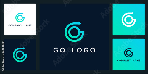 Vector of unique go logo and icon design template, can be used in various media easily, editable