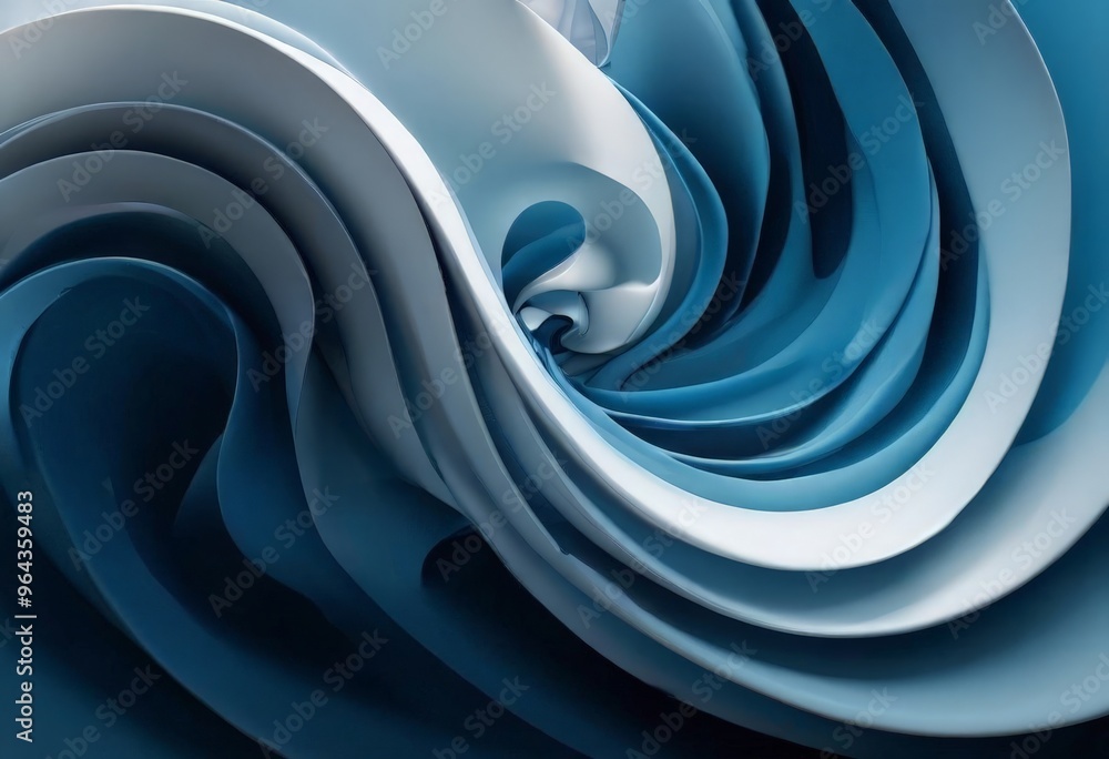 swirling pattern of blue and white shapes, creating a dynamic and abstract visual effect.