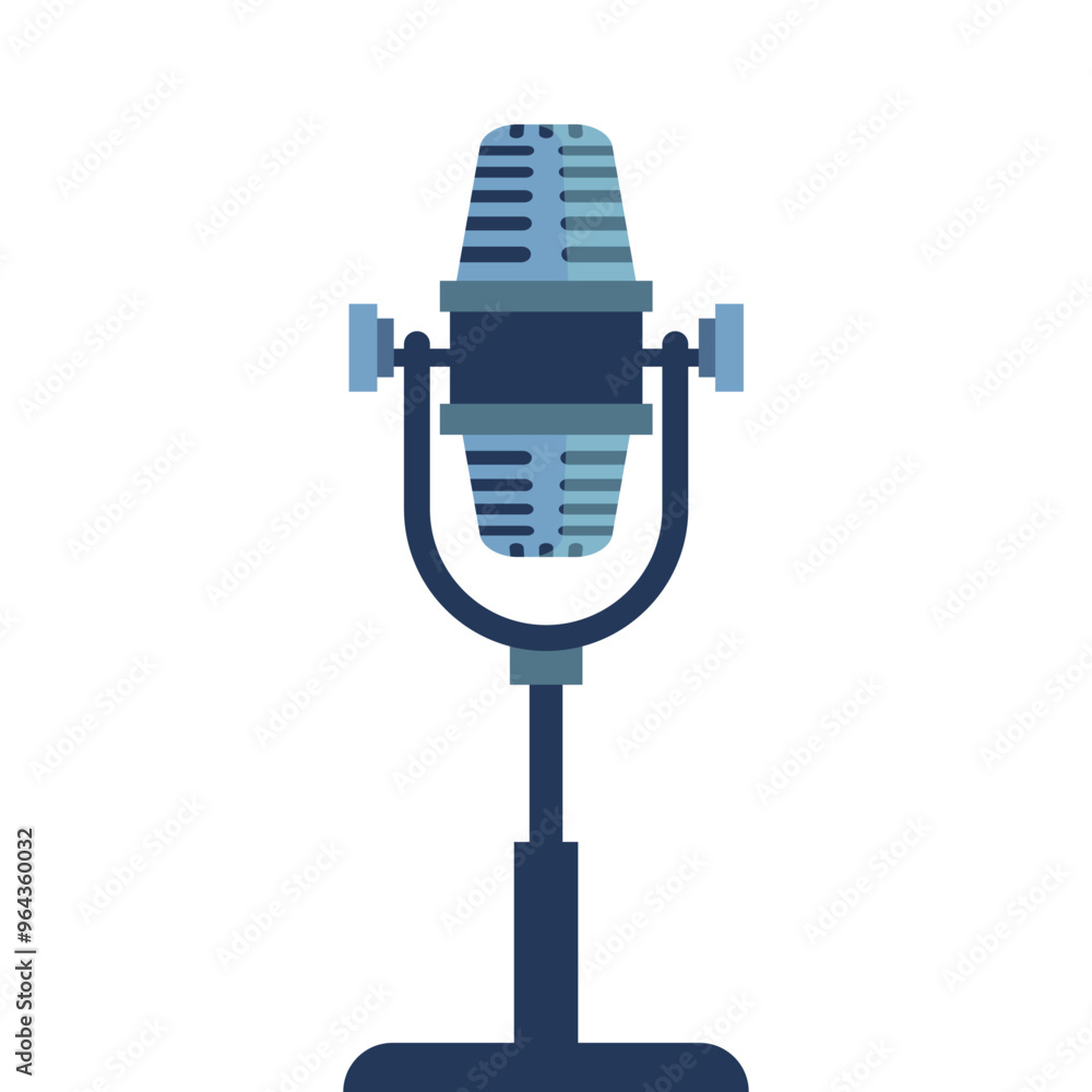 Podcasting Recording Microphone Illustration Podcasting Recording Microphone Illustration