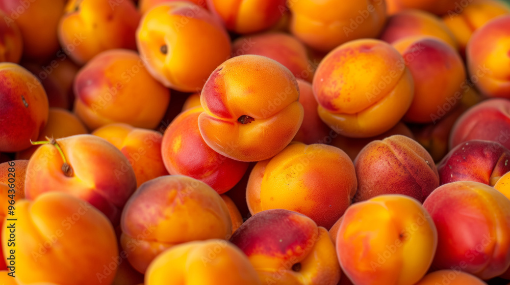 Close-up of fresh ripe apricots stacked together Close-up of fresh ripe apricots stacked together