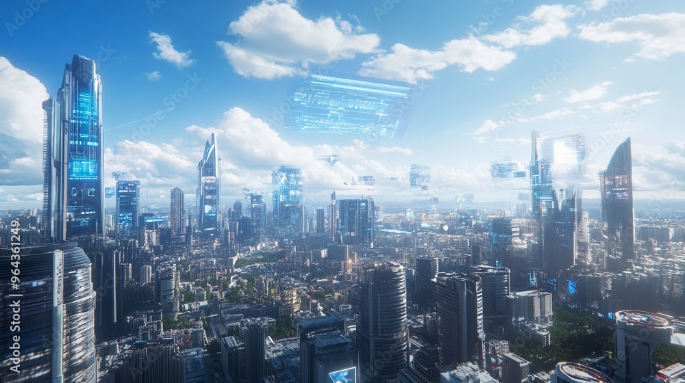 Fototapeta premium AI-powered future advanced urban design