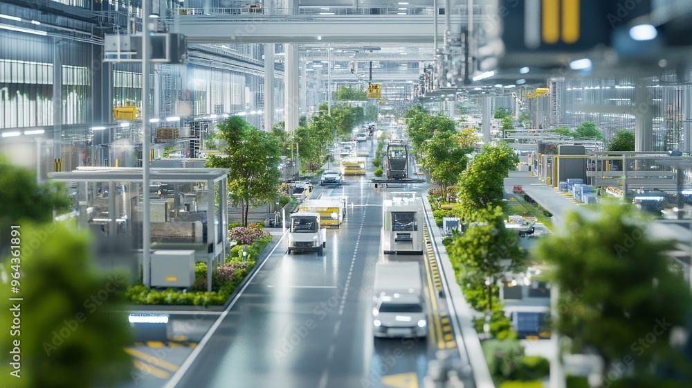 Obraz premium AI-powered logistics center