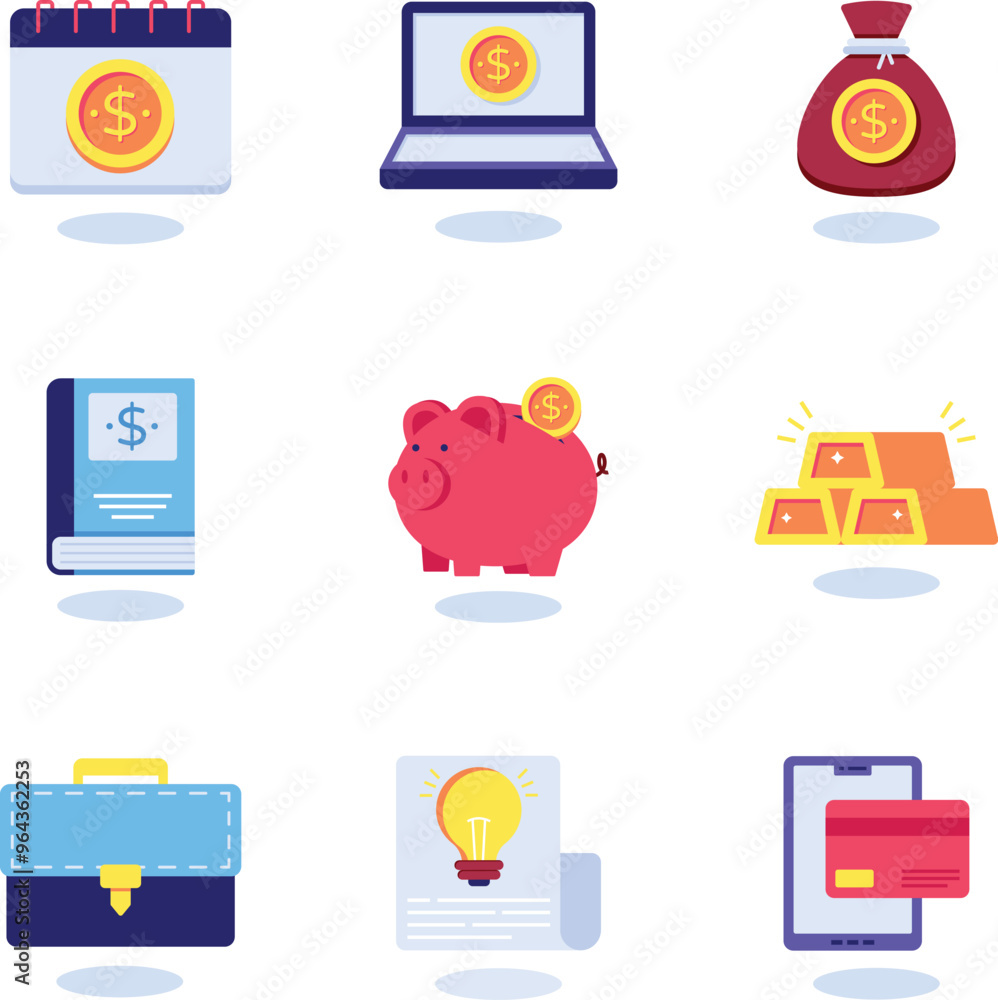 Flat Business and Finance Icons Set Pack Flat Business and Finance Icons Set Pack