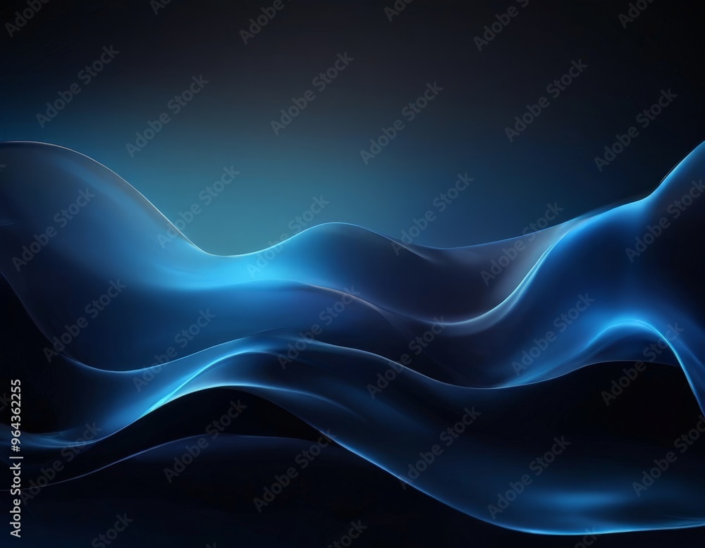Fototapeta premium dark blue wave-like pattern with a gradient effect, creating a sense of movement and fluidity.