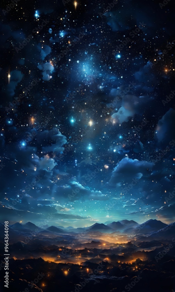 A breathtaking night sky filled with twinkling stars and a glowing horizon, with a silhouetted landscape below. A breathtaking night sky filled with twinkling stars and a glowing horizon, with a silhouetted landscape below.