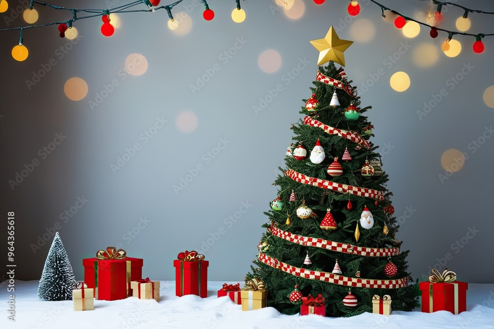 Joyful Whimsical Christmas Tree Design with Clean Isolated Background Joyful Whimsical Christmas Tree Design with Clean Isolated Background