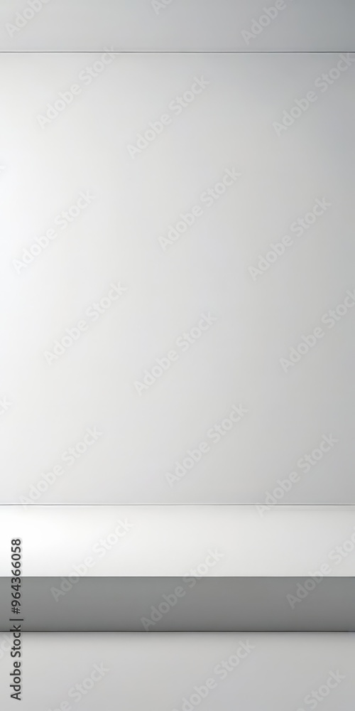 A minimalist image of a white shelf against a plain white wall.