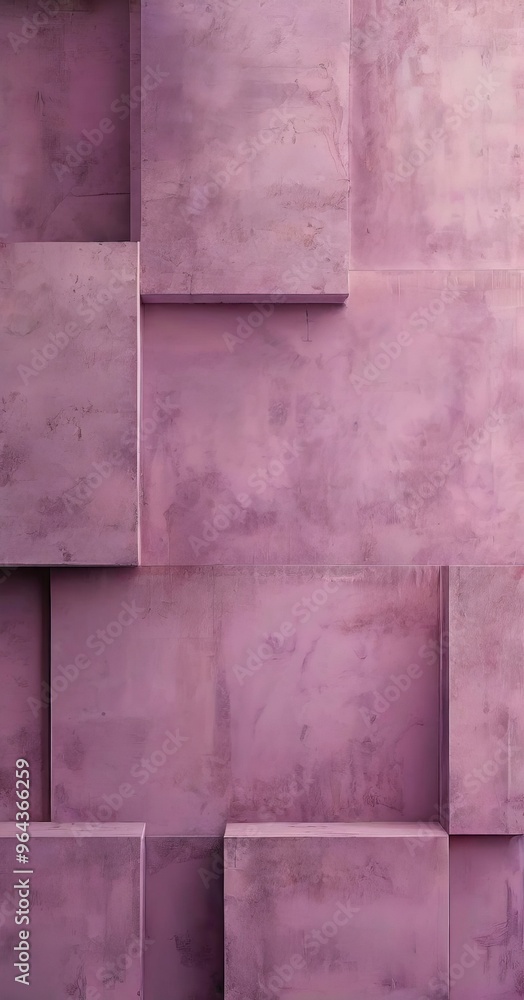 a close-up view of a pinkish-purple concrete wall, with a grid-like pattern of rectangular blocks. a close-up view of a pinkish-purple concrete wall, with a grid-like pattern of rectangular blocks.