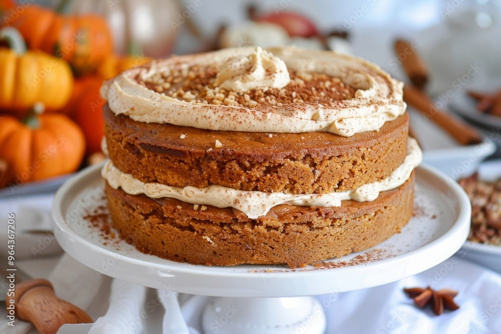 Pumpkin spice cake with cream cheese frosting Pumpkin spice cake with cream cheese frosting